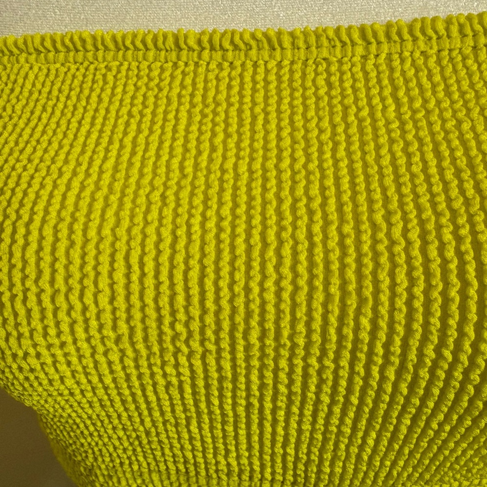 Good American Neon Yellow Always Fits Better Band Bandeau Bikini Top Size L XL - Picture 5 of 10